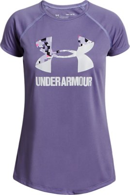 Under Armour Girls Ua Solid Big Logo Short-Sleeve Shirt,